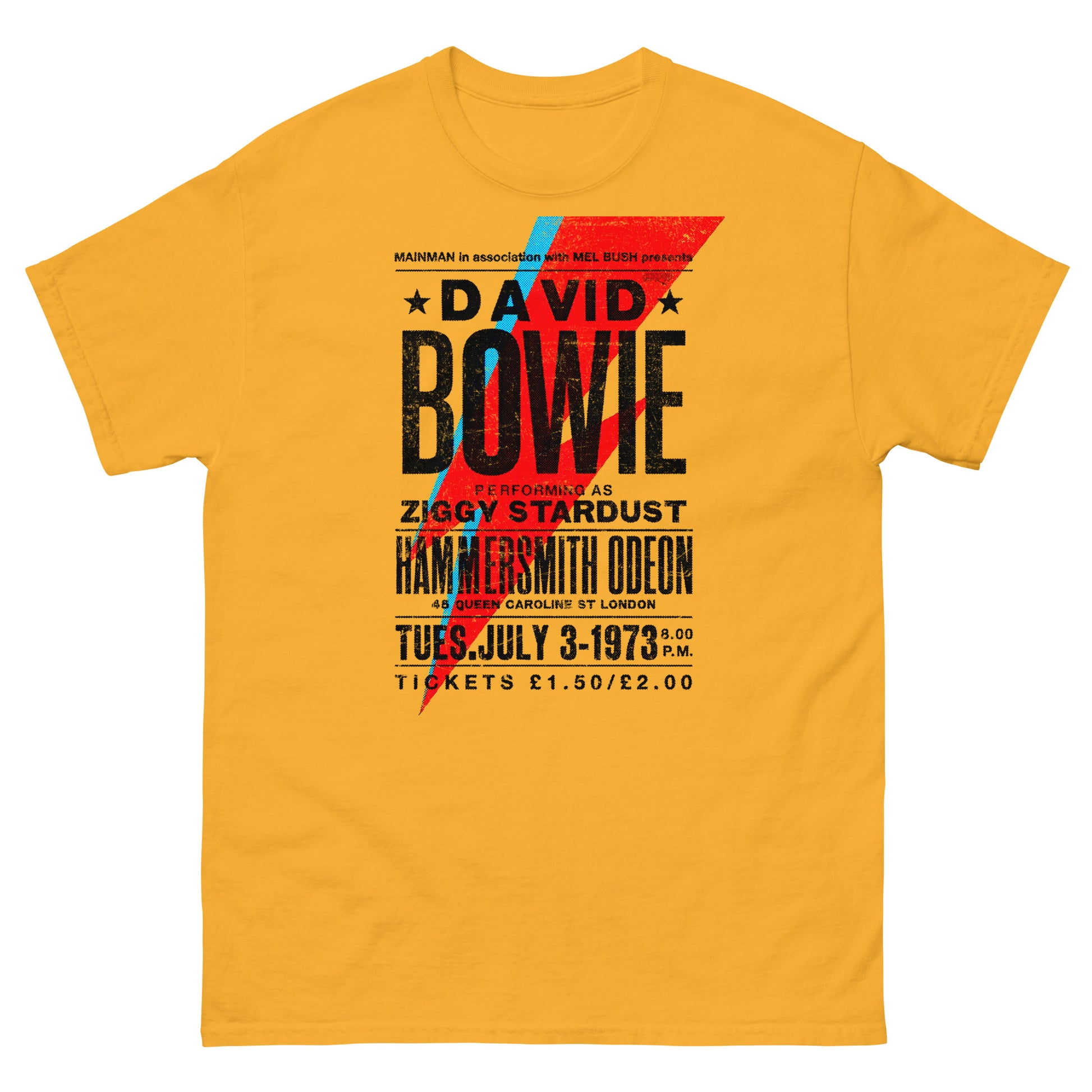 Yellow Bowie Concert Tee